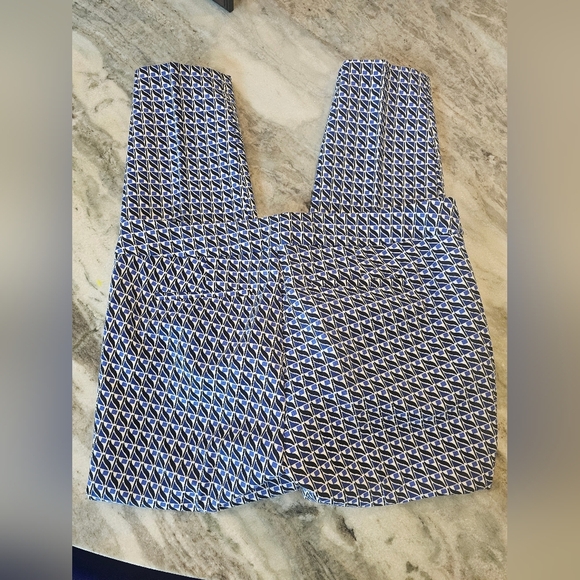 Dalia Collection Women’s Blue Geometric Print Capri Size 8 Cotton Blend - Picture 7 of 9